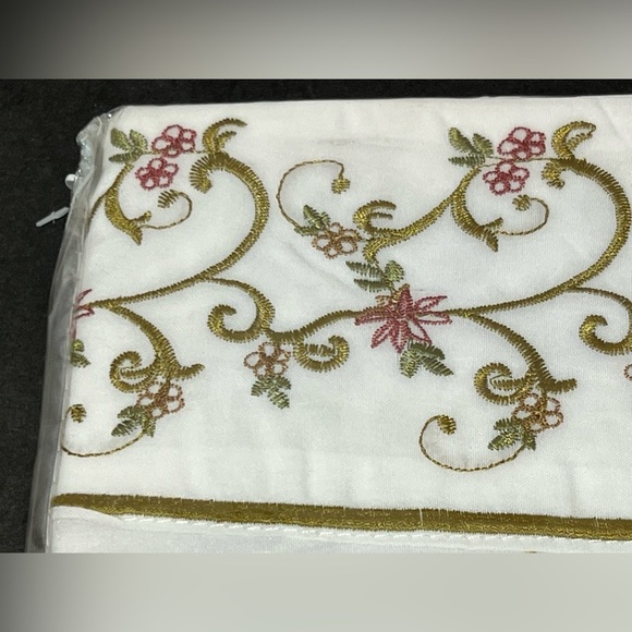 Vintage Twin Sheet Set Rosemary White NIP Embroidered Design Floral - Picture 3 of 6